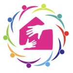Logo mains et cercles multicolores