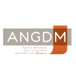 Logo de l'agence ANGDM pour droits des mineurs.