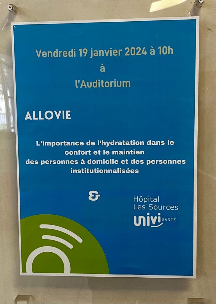 Affiche conférence hydratation, Auditorium janvier 2024.
