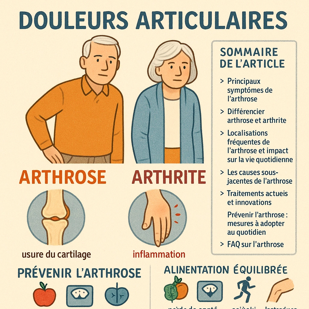 Douleurs articulaires : arthrose et arthrite expliquées.