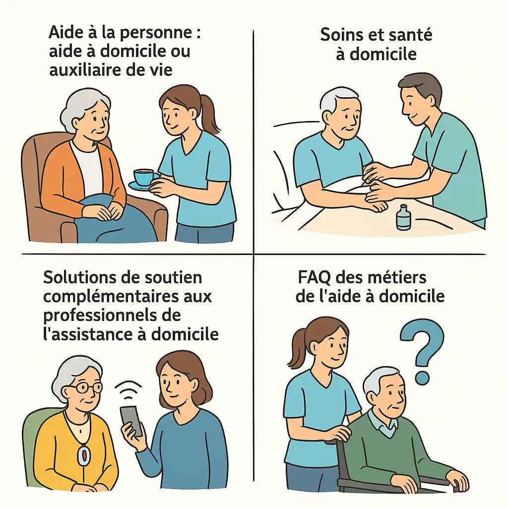 Aide à domicile et soins aux personnes âgées.