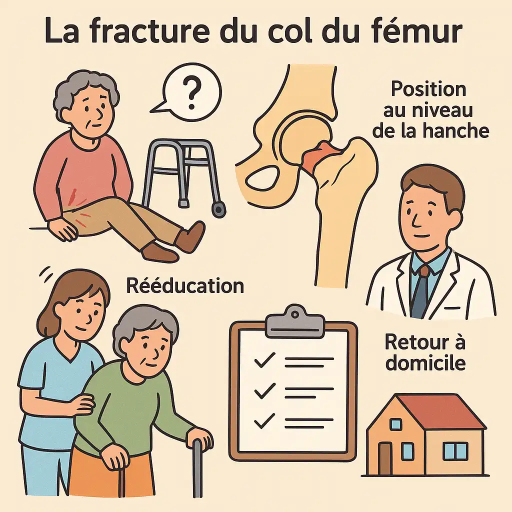 Processus de rétablissement fracture du col du fémur.
