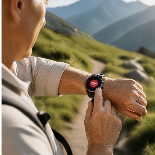 Personne active SOS montre intelligente, randonnée montagne